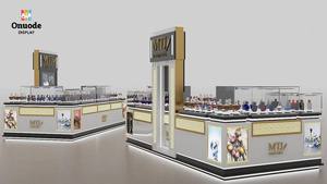Luxury Custom Wood & Gold Perfume Kiosk Displays | Stylish <b>Small</b> Perfume Boutique & Full Retail Solutions Perfume Display Stand - Product Image 2