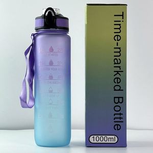 Bouteilles d'eau motivantes en plastique de 2 L, sans BPA, design dégradé, pour la salle de sport, les boissons, le camping et les activités de plein air - Product Image 2