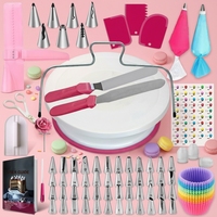 Ensemble de 200 pièces pour la décoration de gâteaux avec douilles à pâtisserie, spatules, racloirs, outils de cuisson en PP, acier inoxydable et silicone