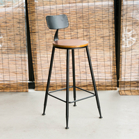 Table de bar murale moderne en fer forgé Table longue avec tabouret haut pour la maison Balcon Chaise en métal personnalisable