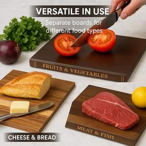 Set <span class=keywords><strong>di</strong></span> 3 Taglieri Decorativi a Forma <span class=keywords><strong>di</strong></span> Libro in Legno con Supporto per Chef, Frutta e Carne - Product Image 4