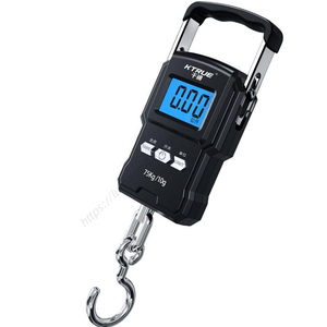 เครื่องชั่งน้ำหนักแบบพกพาคุณภาพดีสำหรับขายส่ง ชาร์จผ่าน USB ได้ รับน้ำหนักได้ 75 กก. แบบดิจิตอล พร้อมตะขอ สำหรับเดินทาง ตกปลา และชั่งพัสดุ - Product Image 3