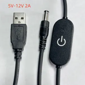 كابل مفتاح تعتيم غير متقطع بتيار مباشر USB/DC 5 فولت - 12 فولت حسب الطلب لمصباح الطاولة وصندوق الإضاءة المضئ