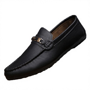 Mocassins pour hommes en cuir souple, élégants, respirants, à bout rond, à enfiler, pour la marche, la conduite et les occasions décontractées ou habillées, style Oxford, automne - Product Image 1