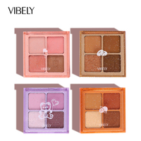 Nouvelle Arrivée Palette de Maquillage Yeux Étanche Contouring Scintillante 4 Couleurs Grille Carrée