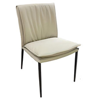 Chaise de salle à manger minimaliste moderne, dossier rembourré en cuir PU, structure en fer, pieds en métal, pour la maison, l'hôtel, l'appartement