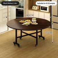 Table à manger pliable au design moderne, table pliante en aluminium, table portable à grand panneau de style bois pour la location de chambres, usage domestique