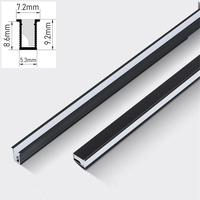 Mini profilés en aluminium LED ultra-minces pour armoire, bande lumineuse encastrée, canal invisible, diffuseur laiteux, éclairage de panneau de placard, éclairage de barre