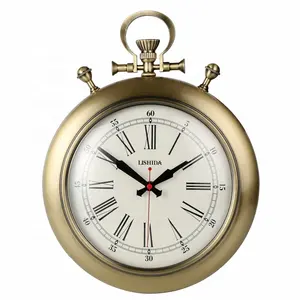12 pollici di lusso di fascia alta placcatura in metallo soggiorno regalo orologio personalizzato orologio da parete decorativo orologio da tasca retrò europeo