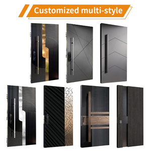 Porta d'<span class=keywords><strong>Ingresso</strong></span> Moderna in Alluminio e Acciaio, Porta di Sicurezza Esterna Pivotante per Casa - Product Image 3