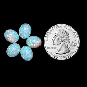 Piedras sueltas de ópalo blanco sintético ovaladas para la fabricación de joyas, cristales curativos a granel, piedra de nacimiento, material para manualidades DIY. - Product Image 4