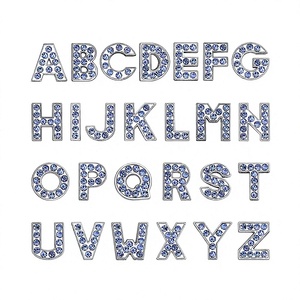 Lettres de l'alphabet en cristal A-Z, accessoires capillaires personnalisés pour collier de chien, style luxueux, toutes saisons, toutes occasions - Product Image 6