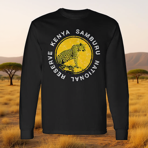 Camiseta Vintage de Manga Larga con Diseño de Safari Africano en la Reserva Samburu de Kenia para Fines Promocionales - Product Image 3
