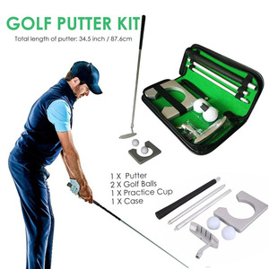 Boxed Silver Aluminium Alloy 830G Indoor <b>Golf</b> Putter Trainer Folding Three-Section Combination Training Gift for Golfers - Product Image 4