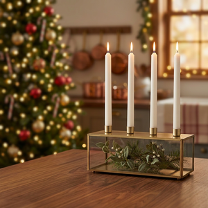 Wholesale Luxury Rectangle Candlestick Holder with Glass Storage Box for Christmas & Easter Home Decorations - Product Image 1
