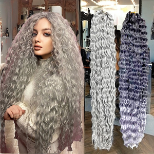 Extensiones de Cabello Sintético Ondulado Profundo de Una Sola Tira para Crochet, Estilo Egipcio Rizado para Cabello Largo Afro, para Rusia - Product Image 2