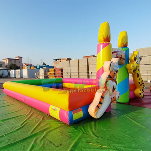 Jeux gonflables amusants pour enfants en plein air, courses de voitures gonflables, piste de karting - Product Image 2