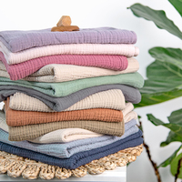 Couverture en mousseline de coton biologique pour bébé, couvertures pour bébé personnalisées, literie pour nourrissons, couverture d'emmaillotage durable pour nouveau-né, couverture de réception pour bébé