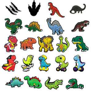 Accessoires de chaussures en caoutchouc DIY personnalisés en gros 2025, <span class=keywords><strong>dinosaure</strong></span> jurassique, sandales sabot, décorations de chaussures Tyrannosaurus Rex, chaussures pour enfants - Product Image 1
