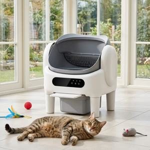 WiFi Version Automatic Open <b>Top</b> Design <b>Cat</b> Toilet 74L Capacity ABS+PP Material App Control Safety Lock Self-Cleaning OEM - Product Image 1