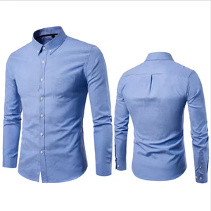 Camicie da uomo in cotone alla rinfusa con bottone <span class=keywords><strong>Oxford</strong></span> Casual da ufficio da uomo logo personalizzato di alta qualità camicie da cerimonia <span class=keywords><strong>Slim</strong></span> <span class=keywords><strong>Fit</strong></span> regolari per uomo - Product Image 2