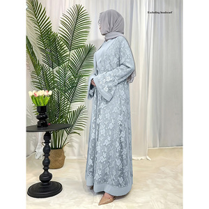 이슬람 로브 이슬람 아랍어 패션 겸손한 폴리 에스테르 가을 Eid 투피스 Abaya 긴 원피스 - Product Image 6