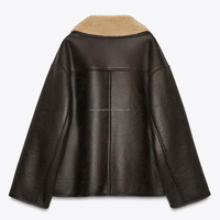 Veste réversible en cuir et polaire personnalisée pour l'hiver, doublure en fausse fourrure, veste double face pour femme
