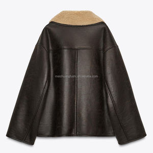 Giacca Reversibile in Pile e Pelle Personalizzata per l'Inverno, Fodera in Finta Pelliccia per <span class=keywords><strong>Donna</strong></span>, Doppio Strato - Product Image 4