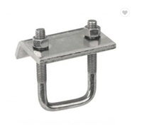 Pince de fixation APO avec boulon en U, acier au carbone Q235B galvanisé à chaud, raccord pour profilé pour support solaire et suspension de tuyaux