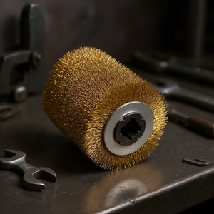 Brosse métallique cylindrique TTAKE 100x100 mm en acier abrasif pour le polissage des métaux - Product Image 3
