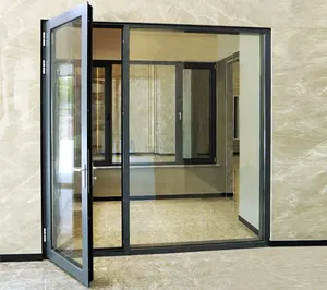 Minglei Exterior Aluminium Glass Double Entry Casement French Doors