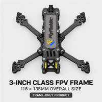 FlyFishRC Volador VX3 O3 Châssis FPV Freestyle de 3 pouces en fibre de carbone T700, cadre X compressé, bras de 144 mm 3,5 mm, support caméra HD VTX