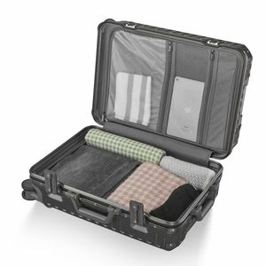 Valise de voyage d'affaires à double fermeture éclair, fabrication de valises, séparation sèche et humide, doublure humide, serrure douanière TSA, chariot en aluminium PC - Product Image 4