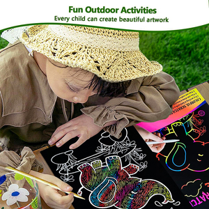 20225 çocuk hayvanlar DIY karikatür sevimli sihirli kağıt Scratch kitap çocuklar için renkli eğlenceli sanat kiti - Product Image 6