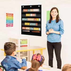 Organizador de Pared con 5 Bolsillos Transparentes para Clases, Tabla de Palabras Estándar para el Hogar, la Escuela o la Oficina - Product Image 5