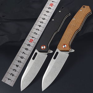 Couteau de poche pliable multifonctionnel G10 Handle D2 Steel pour la défense personnelle, la pêche, le camping et les activités de plein air - Product Image 5