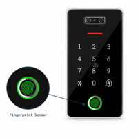 Dispositivo Inteligente de Control de Acceso por Huella Dactilar, Panel de Vidrio de Aleación de Aluminio, Entrada con Tarjeta IC y Contraseña, IP66, 1000 Tarjetas, 100 Huellas Dactilares