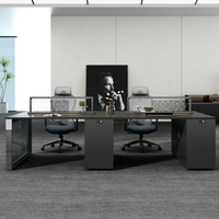 Modern Design Modular Work Station Desk with File Drawer Wooden Frame Cubicle Partition for Home Office Bedroom Staff Set