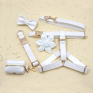 Nuevos productos 2024, idea de moda, collares para mascotas, correas, arneses, terciopelo Blanco clásico, dispensador de soporte para bolsa de caca de perro, correas para mascotas - Product Image 6
