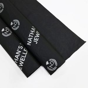 Papier d'emballage noir personnalisé avec logo, emballage pour t-shirt, cadeau pour bouquet, papier d'emballage de luxe - Product Image 2