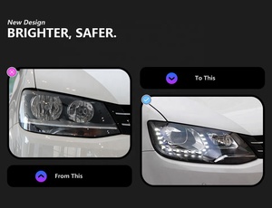 Conjunto de Faros de Repuesto para Volkswagen <span class=keywords><strong>Sharan</strong></span> <span class=keywords><strong>2014</strong></span>, Actualización de Posventa, Proyector de Doble Haz, Xenón, con Luces LED DRL - Product Image 3