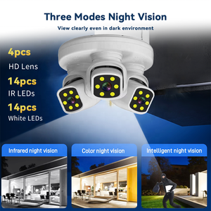 Caméra de sécurité extérieure étanche à 3 écrans Wifi Audio bidirectionnel Couleur Vision nocturne <span class=keywords><strong>IPCamera</strong></span> AI Suivi automatique Caméra CCTV PTZ pour la maison - Product Image 5