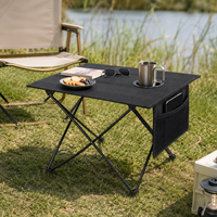 Table de camping pliante ultralégère, compacte et portable, avec plateau en tissu Oxford, pour la plage, la pêche, les pique-niques, avec porte-gobelets, mobilier d'extérieur
