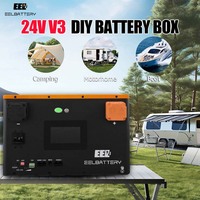 Caja de Batería EEL 24V V3 280AH con BMS de Equilibrio Activo JK-V19 2A y Pantalla de 4.3 Pulgadas para Celdas LiFePO4, Ideal para Camping y Autocaravanas