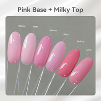 BORN PRETTY OEM 2 en 1 Top Coat Lacté Sans Toxines TPO HEMA Free Sans Résidu Haute Brillance Couleur Blanc Gelée Vernis Gel Personnalisable Logo