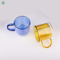 Anpassbare 8oz 250ml Doppelwandige Borosilikatglas-Kaffeetassen Individuell Gefärbte Trinkgläser Wasser-Teetasse mit Henkel