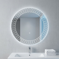Miroirs de salle de bain élégants et uniques, éclairés, pour projets hôteliers, miroir sans cadre avec éclairage LED, montage mural, résistant à l'eau, interrupteur tactile