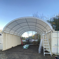 Abri pour conteneurs maritimes C4040 en forme de dôme, auvent durable de 40 pieds x 40 pieds, garage industriel, tente de stockage pour conteneurs maritimes