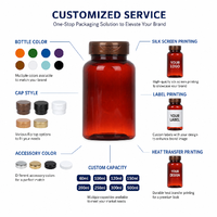 Botol Kosmetik Shampoo PET Amber 225CC dengan Tutup Flip-Top Emas dan Sablon untuk Blueberry Lutein