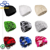 Gorro de punto afelpado prémium con flecos y efecto de pestañas, estilo urbano, novedoso y llamativo, con logotipo personalizado, directo de fabricante ODM OEM